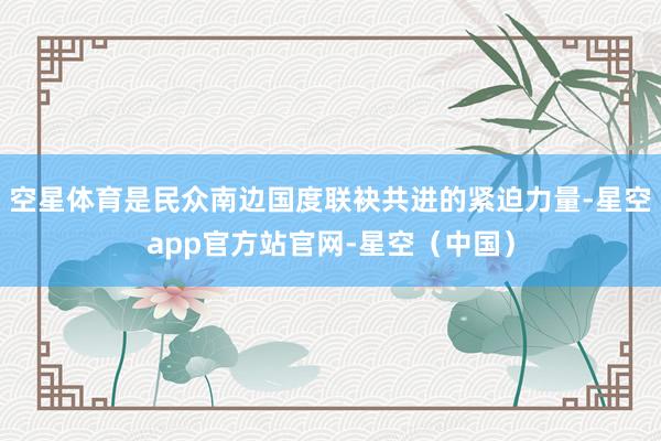 空星体育是民众南边国度联袂共进的紧迫力量-星空app官方站官网-星空（中国）