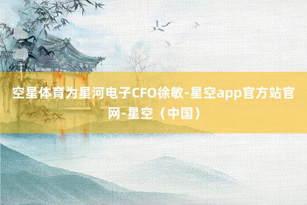空星体育为星河电子CFO徐敏-星空app官方站官网-星空（中国）