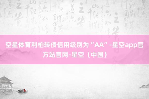 空星体育利柏转债信用级别为“AA”-星空app官方站官网-星空（中国）