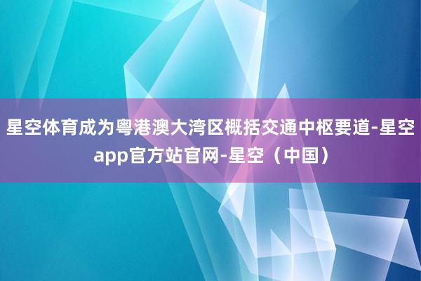 星空体育成为粤港澳大湾区概括交通中枢要道-星空app官方站官网-星空（中国）