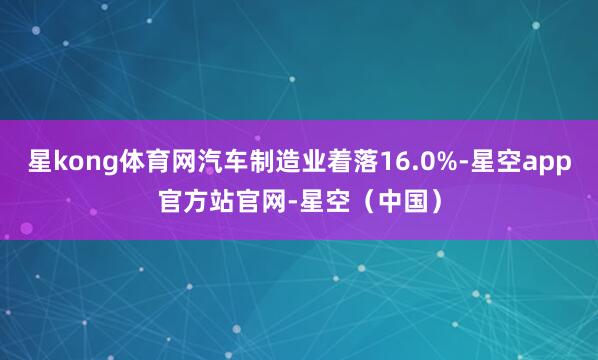 星kong体育网汽车制造业着落16.0%-星空app官方站官网-星空（中国）